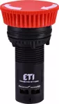 ECM-T10-R Przycisk kompaktowy z guzikiem-grzybek, odryglowywany przez obrót, 1NO, czerwony