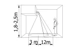 CZUJNIK RUCHU CR-9 mini, max.1200W, AC220-240V, 50/60Hz, 180°/360°, max.12m, IP65, LED, BIAŁY