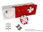Modułowe gniazdo elektryczne 2P+Z, 45x45, DATA z kluczem, czerwone - przystosowane do budowy gniazd modułowych wielokrotnych. ALANTEC