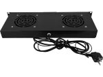 Panel wentylacyjny 19" 1U, 2 wentylatory, termostat, kolor czarny ALANTEC
