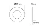 *LED line® Oprawa szklana okrągła czarna 90x26x10mm mrożona GLIKKA