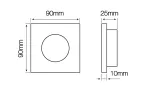 *LED line® Oprawa szklana kwadrat biała 90x25x10mm mrożona GLIKKA