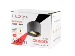 LED line LITE Kinkiet zewnętrzny LED 2x3W 4000K IP54 szary CILINDER