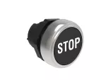Plastikowy przycisk Ø22mm serii Platinum, kryty, samoczynny powrót, z symbolem, STOP / Czarny