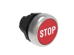 Plastikowy przycisk Ø22mm serii Platinum, kryty, samoczynny powrót, z symbolem, STOP / Czerwony