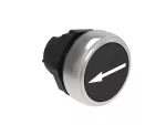Plastikowy przycisk Ø22mm serii Platinum, kryty, samoczynny powrót, z symbolem, ← / Czarny