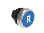 Plastikowy przycisk Ø22mm serii Platinum, kryty, samoczynny powrót, z symbolem, R / Niebieski