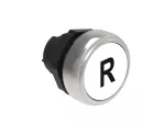 Plastikowy przycisk Ø22mm serii Platinum, kryty, samoczynny powrót, z symbolem, R / Biały