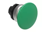 Plastikowy przycisk Ø22mm serii Platinum, grzybkowy, samoczynny powrót, Ø40mm. Zielony