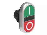 Plastikowy przycisk Ø22mm serii Platinum, podwójny, samoczynny powrót, oba kryte. Zielony -Czerwony / I - 0