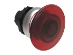 Plastikowy przycisk podświetlany Ø22mm serii Platinum, grzybkowy, samoczynny powrót, Ø40mm. Czerwony