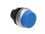 Plastikowy przycisk Ø22mm serii Platinum, wystający, dwustanowy. Niebieski