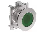 Metalowy przycisk płaski podświetlany Ø30mm serii Platinum, dwustanowy, kryty. Zielony