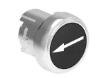 Metalowy przycisk Ø22mm serii Platinum, kryty, samoczynny powrót, z symbolem, ← / Czarny