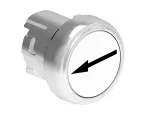 Metalowy przycisk Ø22mm serii Platinum, kryty, samoczynny powrót, z symbolem, ← / Biały