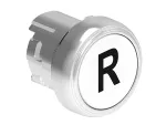 Metalowy przycisk Ø22mm serii Platinum, kryty, samoczynny powrót, z symbolem, R / Biały