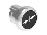 Metalowy przycisk Ø22mm serii Platinum, kryty, samoczynny powrót, z symbolem, → ║← / Czarny