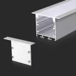 Profil Aluminiowy do paska LED wpuszczany / 2000mmx50mmx35mm / Klosz: Mleczny / Kolor: Aluminium