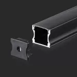 Profil Aluminiowy do paska LED na powierzchniowy / 2000mmx17.2mmx15.5mm / Klosz: Czarny / Kolor: Czarny