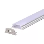 Elastyczny Profil Aluminiowy do paska LED na powierzchniowy / 2000mmx6mmx18mm / Klosz: Mleczny / Kolor: Aluminium