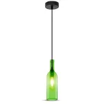 Lampa wisząca butelka / Klosz: Szklany / Zielony