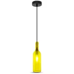 Lampa wisząca butelka / Klosz: Szklany / Żółty