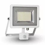 30W Naświetlacz LED SMD z czujnikiem PIR / Barwa: 6000K / Obudowa: Biała