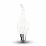 4W Żarówka LED Filament / Klosz: Mleczny kręcony płomyk / Barwa:6400K / Trzonek:E14