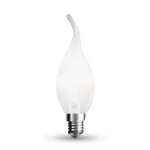 4W C35 Żarówka LED Filament / Klosz: Mleczny płomień / Ściemniana / Barwa:2700K / Trzonek:E14