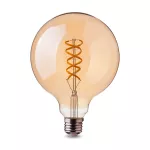 5W G95 Żarówka LED Filament Globe / Barwa:2200K / Klosz: Bursztynowy / Trzonek: E27