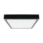 18W Plafon LED / Średnica: 225mm / Barwa:3000K / Klosz: Kwadratowy mleczny czarna ramka / IP44 7642