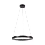 Lampa wisząca LED (40CM) / Barwa: 4000K / Kryształowe akrylowe wnętrze / Obudowa: Czarna