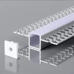 Profil Aluminiowy do paska LED wpuszczany do zabudowy karton gips / 2000x55x15mm / Klosz: Mleczny / Kolor: Aluminium