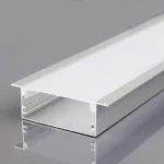 Profil Aluminiowy do paska LED wpuszczany / 2000x50x20mm / Klosz: Mleczny / Kolor: Aluminium