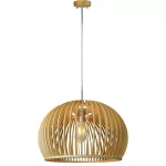 Lampa wisząca / Klosz drewno z chromowanymi dekoracjami / Średnica: 450 40541
