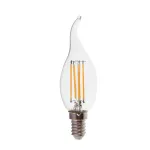 4W CF37 Żarówka LED Filament / Klosz Transparentny / Barwa:4000K / Trzonek:E14