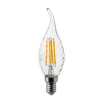 4W CF37 Żarówka LED Filament Twist / Klosz Transparentny / Barwa:4000K / Trzonek:E14