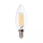 6W C35 Żarówka LED Filament / Klosz Transparentny / Barwa:3000K / Trzonek:E14