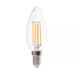 6W C35 Żarówka LED Filament / Klosz Transparentny / Barwa:6500K / Trzonek:E14