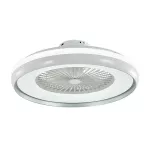 45W Lampa sufitowa LED z wentylatorem / Sterowanie RF / Barwa:3w1 / Ring dekoracyjny: Szary