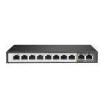 Extralink PERSES | Switch PoE | 8x Gigabit PoE/PoE+, 2x RJ45 Uplink Gigabit, 96W