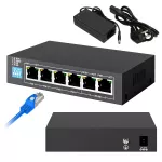 Extralink EUROS V2 | Switch PoE | 4x 100Mb/s PoE/PoE+, 2x RJ45 Uplink 100Mb/s, 60W