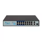 Extralink VIRTUS V3 | Switch PoE | 16x 100Mb/s PoE/PoE+, 2x Gigabit RJ45 + 1x SFP, 150W