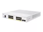 Cisco CBS250-16P-2G | Switch | 16x RJ45 1000Mb/s PoE, 2x SFP, Desktop, Rack, 120W