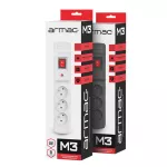 Armac Multi M3 | Listwa zasilająca | przeciwprzepięciowa, 3 gniazda, przewód 1,5m, czarna