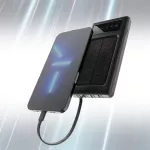 Extralink EPB-091 10000mAh Czarny | Powerbank | Solar Power bank, USB-C