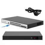 Extralink Hypnos Pro | Switch | 24x RJ45 1000Mb/s PoE, 4x SFP+, L3, zarządzalny, 450W