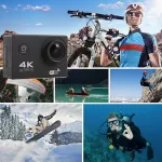 Extralink Action Camera H9S Czarna | Kamera | 4K 30fps, IP68, wyświetlacz 2.0", Wi-Fi, USB, mini HDMI