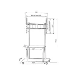 Techly | Mobilny Stojak | TV, LED, LCD, PDP, 55-100 cali, 150kg, z półką