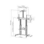 Techly | Mobilny Stojak | TV, LED, LCD, PDP, 60-100 cali, 100kg, Regulowany